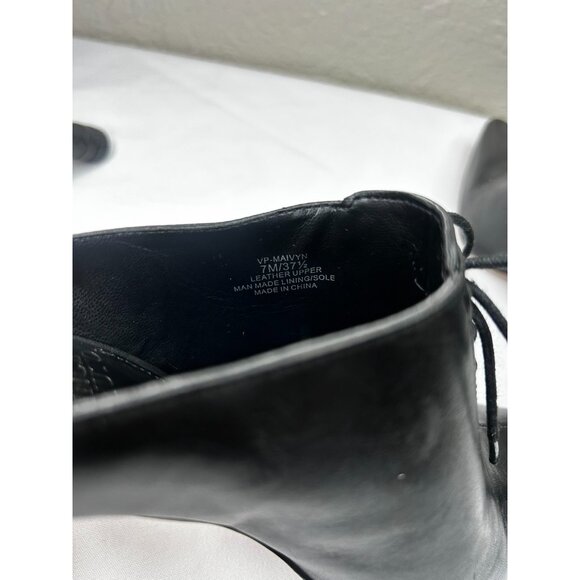 Vince Camuto Maivyn Leather Mule Style Black Lace-Up Heel Sz 7 - Picture 6 of 9